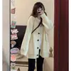 Cardigan Estilo Preguiçoso Gola V Tamanho Grande Japonês e Coreano 2025 Novo Tricô Simples Feminino Primavera Outono Inverno Casual Tricô Solto