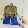 Mochila escolar estilosa de grande capacidade para alunos do ensino fundamental, design color-blocking, mochila infantil unissex, estilo esportivo, mochila infantil para esportes ao ar livre, moderna