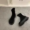 Botas Nuevas Ajustadas, Versátiles y Versátiles, Botas Elásticas de Suela Gruesa para Mujer Otoño e Invierno, Botas de Mujer para Otoño e Invierno que Aumentan la Altura