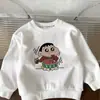Moletom com Capuz para Bebê Outono Novo Estilo Infantil Novo Estilo Gola Redonda Algodão Puro Manga Longa Top Meninos Meninas Desenho Animado Fofo Camada Base