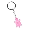 Chaveiro de tartaruguinha anel redondo pequeno pingente chaveiro de desenho animado capa de celular mochila de estudante pingente feito à mão