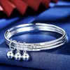 Pulsera Pie Plata 999 Sansheng III Nueva Campana de Encuentro 5201314 Expresión de Espiral Regalo Día de San Valentín
