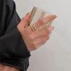 Anillo de Diseño de Uñas de Circonio Micro-incrustado Simple de Estilo Japonés para Mujer Sentido de la Moda Elegante Lujo Ligero Anillo Abierto Ajustable para Mujer