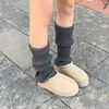 Polainas de Punto Fair Isle para Mujer, Otoño/Invierno 2025 Nuevas Calcetines Largos de Tubo Gris Vintage, Adecuados para Usar con Botas de Nieve, Engrosados para Calidez