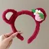 Diadema Lavado Facial Otoño e Invierno para Mujer 2024 Nueva Diadema de Dibujos Animados Diadema Cinta para el Cabello Diadema Felpa Recogido para el Cabello Pasador Agujero para la Cabeza