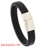 Europa e Estados Unidos nova pulseira de couro trançado de personalidade simples fivela magnética de liga pulseira retrô masculina e feminina fabricantes fornecimento