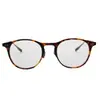 Gafas de Marco de Titanio con Patillas Doradas Adhesivas, Marco de Titanio Unisex, Gafas de Marco de Acetato sin Puntas en las Patillas, Venta al por Mayor de Fábrica 8132 Color Carey