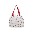 Nova bolsa de almoço de veludo cotelê com morangos de grande capacidade, bolsa de piquenique, bolsa de mão, bolsa feminina