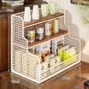 Prateleira de Armazenamento para Mesa de Escritório Armazenamento para Sala de Estar Doméstico Mesa de Centro de Mesa Prateleira de Balcão Multicamadas Prateleira para Mesa de Jantar da Cozinha Prateleira para Copos de Água