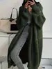 Elegante cárdigan suéter largo estilo coreano hasta la rodilla para mujer, nueva colección otoño e invierno, abrigo de punto grueso casual holgado para mujer