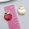 Aleación de Goteo de Aceite Colgante de Fruta Cereza Roja Fresa Manzana Accesorios para Joyería DIY Pulsera Pendientes Llavero Encanto