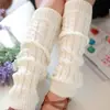 Polainas gruesas de lana para Amazon transfronterizas, calcetines holgados estilo coreano, calentadores de pies de punto para otoño e invierno, calcetines cálidos trenzados para mujer