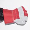 Guantes de cuero de palma completa de dos capas de tela roja guantes cortos de cuero para soldar guantes de cuero anti-pelo