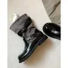 Textura de pele de ovelha, estilo popular online, botas marrons de corte justo para mulheres, novas botas Melard de outono, botas de salto empilhado femininas, botas de equitação
