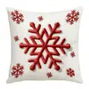 Capa de Almofada para Sofá Tema Floco de Neve Vermelho e Branco Rena Árvore de Natal Impressão Digital Pelúcia Curta Natal Casa Comércio Exterior Atual