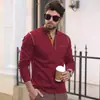 Nuevo Modelo Camisa Polo para Hombre de Manga Larga con Bloques de Color, Nueva Camiseta Estilo Europeo y Americano para Hombre