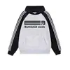 Sudadera con capucha de marca nacional de moda, estilo retro americano de tres rayas, para hombre y mujer, estilo callejero de primavera y otoño, holgada, talla grande, top para pareja