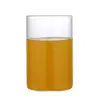 Taza de Té de Vidrio de Borosilicato Alto para Bebidas Frías de Verano, Taza Transparente Creativa de Tubo Recto para Leche con Popote, Portátil