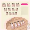 Unhas Portáteis Olho de Gato Borda Francesa Preta Olho de Gato Parcial Brilhante Manicure de Alta Qualidade Unhas Postiças Curtas Unhas Portáteis