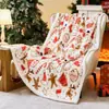 Copos de Nieve Árbol de Navidad Papá Noel Múltiples Patrones Manta Manta para Siesta en la Oficina Estilo Simple Suministro para Comercio Electrónico Transfronterizo