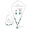 Joias Internacionais da Amazon Conjunto de Joias com Strass Verde Conjunto de Três Peças: Colar, Brincos e Pulseira para Mulheres em Casamentos e Banquetes