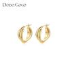 Pendientes de Aro Metálicos Dodogogo para Mujer 2025 Nuevo Estilo Popular Elegantes Puños de Oreja Circulares Aretes Ligeros de Lujo