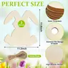 3 Piezas Conejo de Pascua en Blanco Manualidades de Madera Pieza de Madera Decoración de Pascua DIY Pintura Decoración para Fiesta en Casa