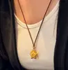 Nova Corrente de Colar com Pingente de Estrela Amarela Estilo Chinês Nicho Versátil Simples Estilo Ins Personalidade Temperamento Corrente para Clavícula para Mulheres