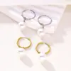Pendientes de Perla Nuevos 316 Transfronterizos, Pendientes de Acero Inoxidable de Alta Gama a la Moda, Versátiles Elegantes, Pendientes de Lujo Modernos Accesibles