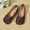 2026 Modelo Nuevo Zapatos Planos para Mujer con Dedos Separados y Lazo, Calzado Poco Profundo Versátil de Piel Suave para Dedos del Pie, Zapatos Planos sin Cordones