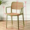 Silla de plástico para comedor en casa, taburete de mesa de comedor engrosado con respaldo, silla de escritorio, uso comercial de restaurante vintage, apilable, tejido de ratán