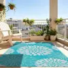 Tapete de Jardim para Exterior Jacquard de Planta Verde em Material PP Clássico, Fácil de Limpar, Anti-Envelhecimento, Tapete Ecológico para Piquenique na Praia