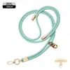 Cordón de alta gama para teléfono móvil 6MM resistente para colgar en el cuello ajustable para exteriores anti-pérdida cuerda trenzada para muñeca delicada oro