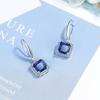 Brincos de tesouro de cor de diamante de alto carbono personalizados e transfronteiriços, brincos europeus e americanos, design de moda simples