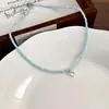 Colar de Coração de Zircônia com Cristais Delicado e Clareador para o Verão Gargantilha Simples Versátil Corrente para Clavícula Fofa e Delicada para Mulheres