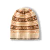 Cachemira 2026 Otoño/Invierno Nuevo Gorro de Punto para Mujer Color Bloque Casual Tejido de Trenzas para Exteriores Cálido Engrosado Protección para las Orejas Gorro Envolvente para la Cabeza