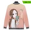 Senhor. Jaqueta para Casal Takagi Estampa Digital 3D Jaqueta Baseball Anime Versátil Caimento Solto Estilo Casal para Homens