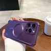 Adecuado para iPhone 16 Pro Pintura Metálica Mate Funda para Teléfono Móvil Apple 17 Succión Magnética en las Cuatro Esquinas 15 Anti-Caída 14 Película para Lente X