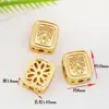 Cuentas de agujero pasante de trébol de cuatro hojas, flor de ciruelo de bambú, mariposa, color oro antiguo de 18 quilates, accesorios espaciadores para pulsera y collar DIY