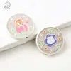 25mm Liga Redonda Dupla Face Flor Gota de Óleo Furo Reto Contas Acessórios DIY Contas para Corrente de Celular Acessórios de Joias DIY