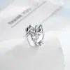 Henson Girl Doce e Fofo Laço Coração Zircônia Maçã Estilo Ins Piercing de Cartilagem Stud de Osso da Orelha