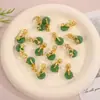 Venta Directa de Fábrica Alta Retención de Color Gota de Aceite Flor de Loto Calcedonia Hebilla de Seguridad Aleación Colgante Hanfu Cheongsam Accesorio Piezas de Pulsera