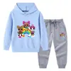 Primavera y Otoño 2023 nueva ropa infantil transfronteriza suéter con capucha para niños pantalones conjunto de dos piezas bebé algodón manga larga
