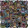 50 Adesivos de Graffiti Musical Neon para Decoração DIY de Capa de Celular, Adesivos Impermeáveis para Computador, Materiais Criativos para Presente