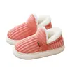 Estoque Pronto Dropshipping Chinelos de Veludo Algodão Inverno Calcanhar Totalmente Fechado Quente Casa Interior Macio Solado Grosso Antiderrapante Sapatos de Algodão para Interior