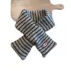 Cachecol infantil listrado para outono e inverno, aquecedor de pescoço listrado para meninas, protetor de pescoço quente de tricô de Ano Novo para bebês meninos