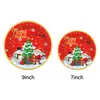 Conjunto de Festa de Aniversário Temático Boneco de Neve Vermelho de Natal com Pratos de Papel Descartáveis, Copos de Papel, Guardanapos de Papel e Talheres