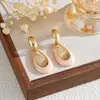 Pendientes de Aro Ovalados Estilo Retro de Hong Kong, Moda de Alta Gama, Pendientes Largos Elegantes y Únicos, Pendientes Huecos Elegantes y Sofisticados para Mujer