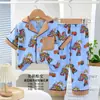Pijamas para Niños Ropa Infantil Modelo 2026 Pijamas Infantiles Estilo Casual de Verano Botones Abiertos Manga Corta Pantalón Largo Ropa para el Hogar