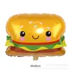 Nuevo globo de película de aluminio para palomitas apertura arreglo pajilla de hamburguesa helado de fresa globo gourmet venta al por mayor